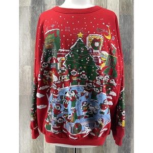 Vintage 1991 Nutcracker Puff Paint Women's XL Christmas Glitter Sweatshirt USA